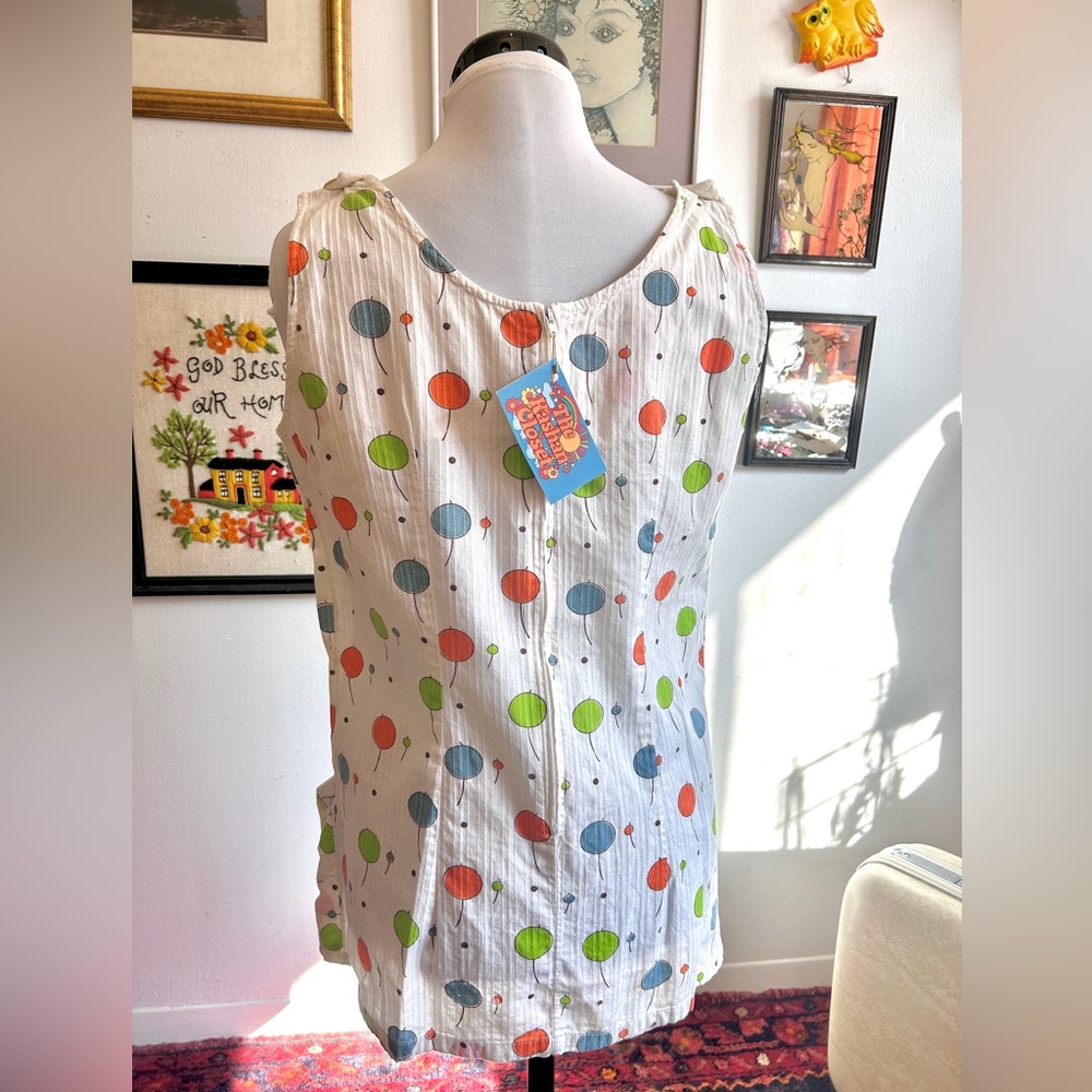 Clowncore Mod 1960s Balloon Print Sleeveless Tunic - Picture 5 of 7